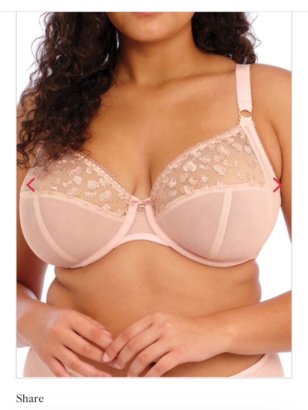 Elomi Namrah Bandless Plunge Bra Pale Blush